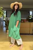 Made in Italy Milo Cotton Slouch Sac Dress Garros Green